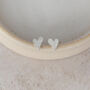 Sterling Silver Textured Tilted Heart Studs, thumbnail 3 of 7