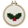 Have A Holly, Jolly Christmas! Christmas Mini Matchbox Cross Stitch Kit, thumbnail 3 of 5