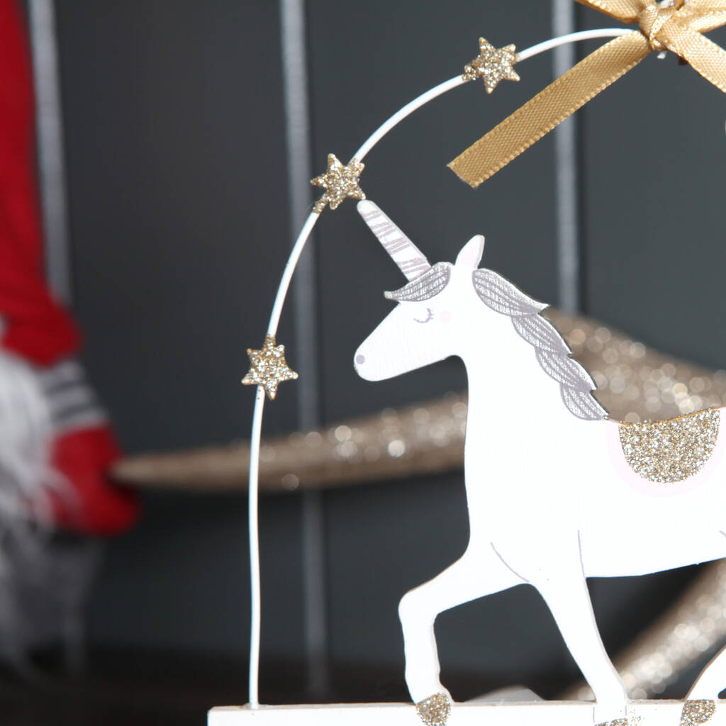 unicorn believe in the magic of christmas sign by red berry apple
