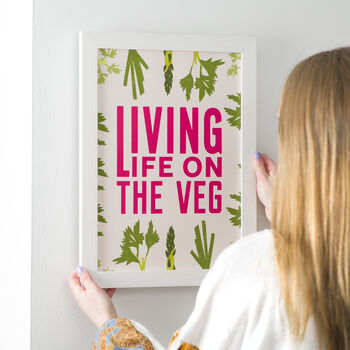 Living Life On The Veg Typography Print, 3 of 6