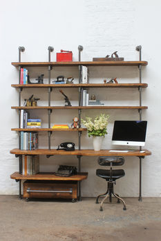 Nita Reclaimed Scaffolding And Pipe Shelving/Desk Unit, 2 of 5