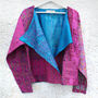 Kantha Handstitched Pink Silk Jacket, thumbnail 7 of 12