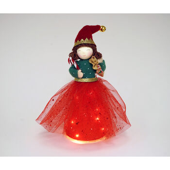 Christmas Elf Light Up Tree Topper Decoration, 2 of 7