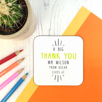 Personalised 'Big Thank You' Teacher Coaster, 5 of 12