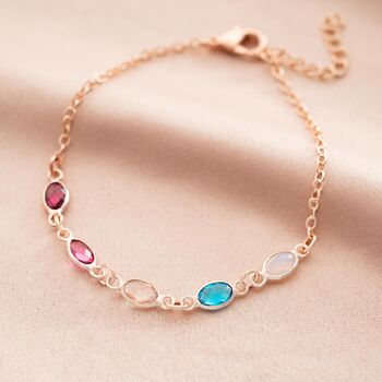 Create Your Own Oval Birthstone Personalised Bracelet, 6 of 9