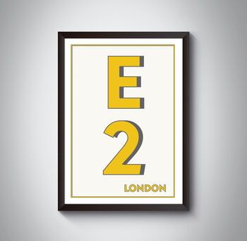 E2 Tower Hamlets, Whitechapel London Postcode Print, 4 of 10