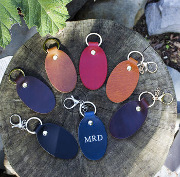 Handmade Personalised Leather Keyring – Custom Initials Gift Boxed, 5 of 7