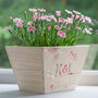 Personalised Couple's Birth Flower Pine Planter, thumbnail 1 of 2