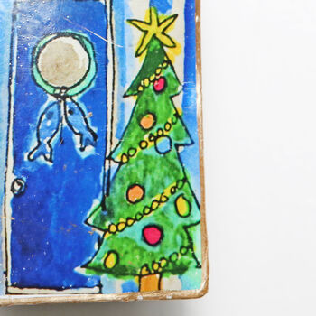 Blue Tin Beach Hut Christmas Tree Decoration, 2 of 2