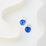 Hammered Textured Royal Blue Two Tone Double Disc Earrings, thumbnail 3 of 3