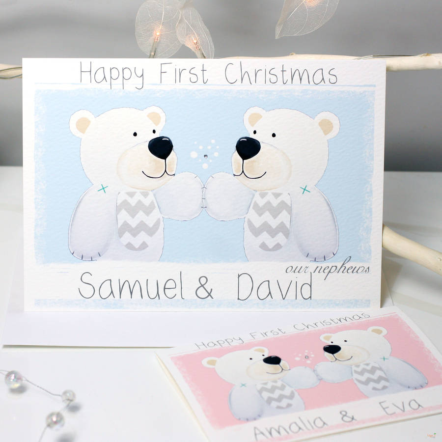 personalised first christmas bear