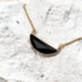 Jade Semi Circle Necklace Real 18k Gold Plated Gift, thumbnail 7 of 8