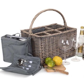 Personalised Gin Lover's Wicker Picnic Basket, 2 of 7