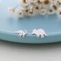 Sterling Silver Mismatched Parasaurolophus And Triceratops Dinosaur Stud Earrings, thumbnail 6 of 11