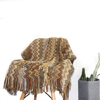 Bohemian Throw Blanket With Tassels Decorative Throw, 8 of 10