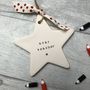 Personalised Star Teacher Ceramic Keepsake Hanging Star, thumbnail 2 of 5