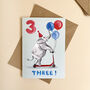 Elephant 3rd Birthday Card, thumbnail 1 of 6