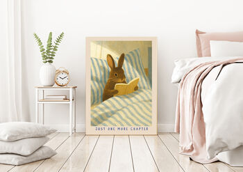 Bunny Rabbit 'just one more chapter' Art Print, 4 of 4