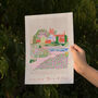 Rhs Garden Bridgewater Painted Scene Manchester Floral Landmark Print, thumbnail 2 of 7