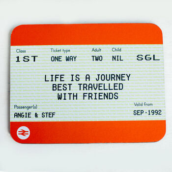 Personalised Train Ticket Friendship Mouse Mat, 3 of 5