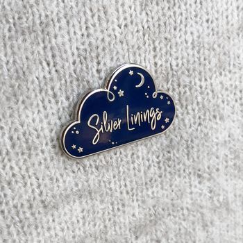 Silver Linings Enamel Lapel Pin Badge, 2 of 11