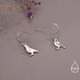 Sterling Silver Pigeon Bird Drop Hook Earrings, thumbnail 4 of 10
