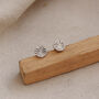 Mini Sunburst Stud Earrings In Silver Or Gold, thumbnail 5 of 6