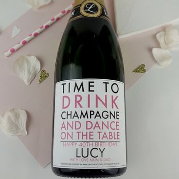 Personalised Time To Drink Champagne/Prosecco Label, 2 of 6