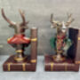 Set Of Elegant Suited Deer Bookends Novelty Décor Gift, thumbnail 3 of 12