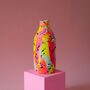 Neon Pink, Yellow And Aqua Hand Painted Vase, thumbnail 3 of 6