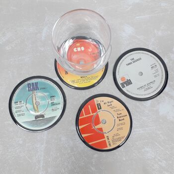 Set Of Four Real Vintage Record Coasters, 2 of 12