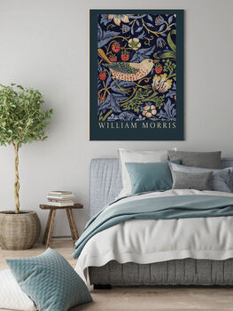 William Morris Bird Botanical Navy Art Print, 3 of 3