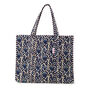 Serendipity Cotton Quilted Tote Bag Indigo Ikat, thumbnail 3 of 5