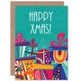 Happy Xmas Presents Colourful Abstract Christmas Card, thumbnail 1 of 4