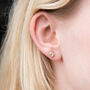 Solid Gold Peridot Gemstone Earrings, thumbnail 3 of 7