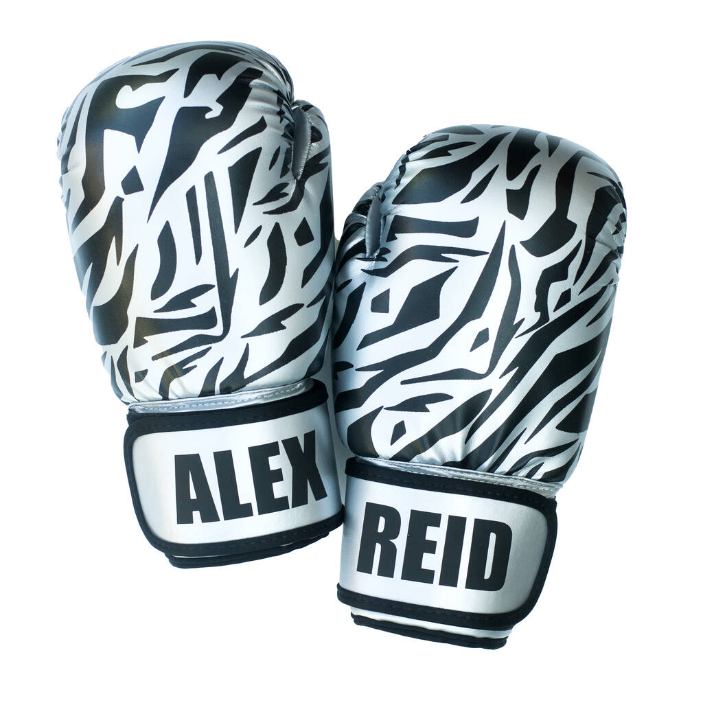 Personalised Boxing Gloves Adults Animal Print, 1 of 3
