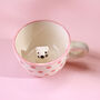 G Decor Handmade And Hand Painted Peekaboo Cats Polka Dot Mug Collection, thumbnail 8 of 8