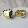 Gold Multicolour Heart Stud Earrings, thumbnail 2 of 4