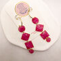 Geometric Pink Statement Hoop Earrings, Clay And Resin, thumbnail 4 of 12