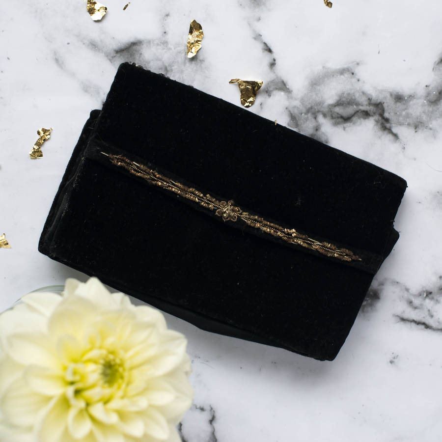 black velvet evening purse