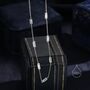 Baguette Cz Satellite Necklace In Sterling Silver, thumbnail 2 of 10
