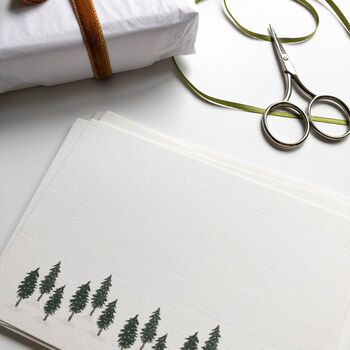Christmas Pine Forest Hand Illustrated Flatnotes, 2 of 4
