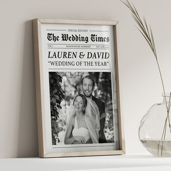 Personalised Wedding Gift, Wedding Newspaper Print, 5 of 6