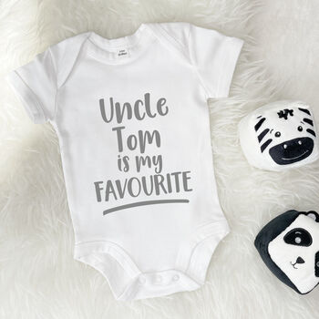 My Uncle Is My Favourite Personalised Babygrow, 5 of 10
