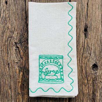 Set Of Six Embroidered Food Preserves Napkins, 6 of 11