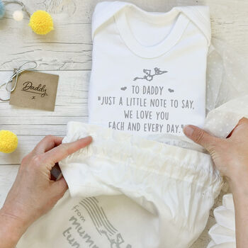 'Dad To Be' Sleepsuit Stork Mail From Mummy's Tummy, 2 of 12