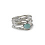 Statement Silver Ring With Larimar And Pearl, thumbnail 6 of 8