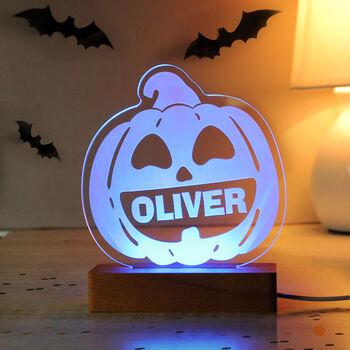 Personalised Pumpkin LED Halloween Light, 6 of 10