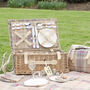 Highclere Classic Four Person Wicker Picnic Hamper, thumbnail 1 of 9