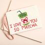 Beaded White 'I Love You So Matcha' Pouch, thumbnail 1 of 3